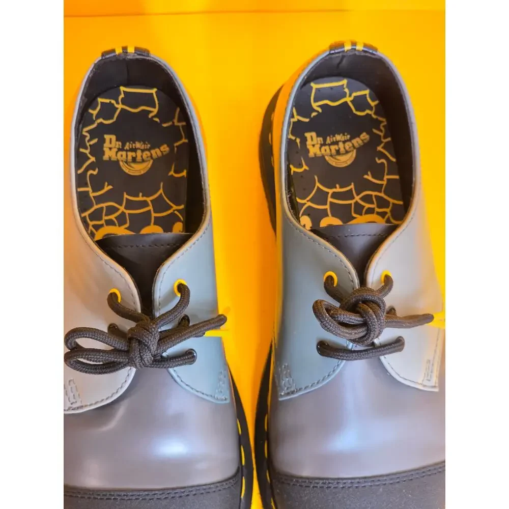 Dr Martens 1461 London Black Grey 3-Eye Oxfords Mens 8 Womens 9 New Old Stock